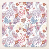 水中水色合成シリーズデザイン3 スクエアペーパーコースター (正面)