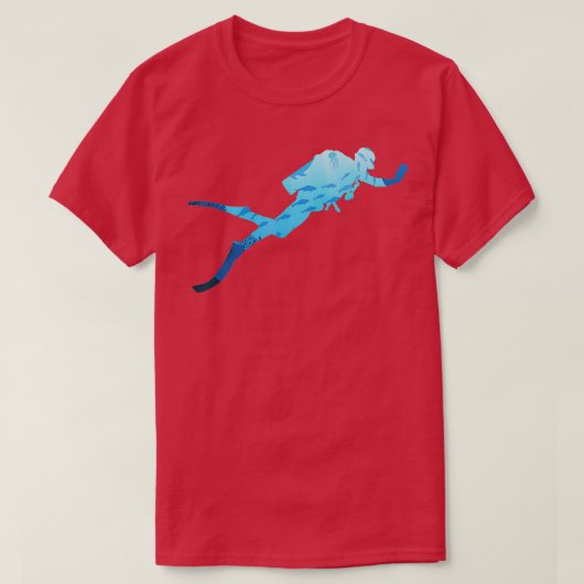 水中泳ぐ人ギフトスキューバダイビング Tシャツ (デザイン正面)
