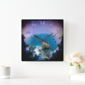 水中海シーンウォールクロック スクエア壁時計 (ホーム)