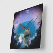 水中海シーンウォールクロック スクエア壁時計 (傾斜)