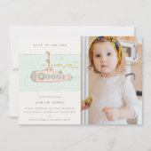 水中海底写真任意の年齢誕生日招待状 サンキューカード (正面)