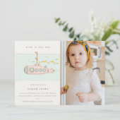 水中海底写真任意の年齢誕生日招待状 サンキューカード (スタンド正面)