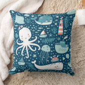 水中海洋生命枕、航海の海 クッション (ブランケット)