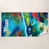 水中海洋生物海魚ビーチ、プールタオル ビーチタオル (正面)