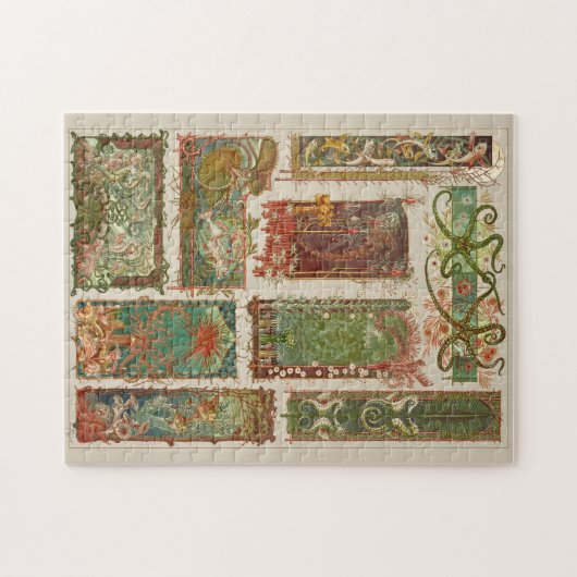 水中海洋生物、アールヌーボー海馬ヒトデ ジグソーパズル (横)