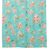 水中海洋生物 シャワーカーテン (正面)