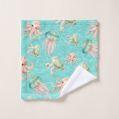 水中海洋生物 バスタオルセット (ウォッシュタオル)