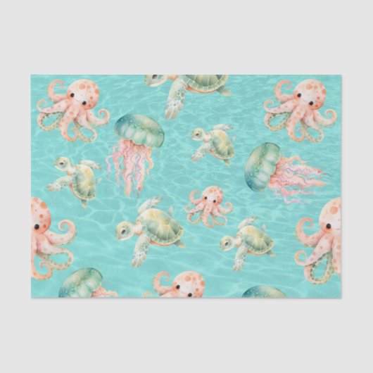 水中海洋生物 薄葉紙 (正面)