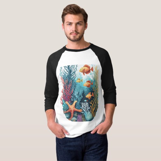 水中海洋生物 Tシャツ (正面フル)