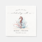 水中海藻サンゴ結婚の スタンダードカクテルナプキン (正面)