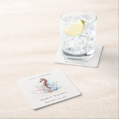 水中海藻サンゴ赤ちゃんシャワー スクエアペーパーコースター (インサイチュ)