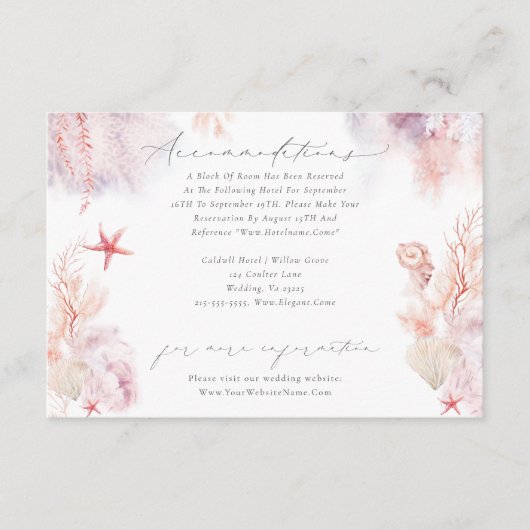 水中海藻結婚の宿泊施設 エンクロージャーカード (正面)