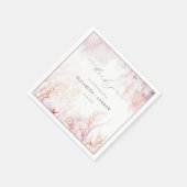 水中海藻 | 海貝殻 水彩婚禮 スタンダードカクテルナプキン (角)