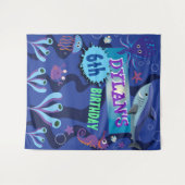 水中海誕生日パーティー写真の背景 タペストリー (正面(横))