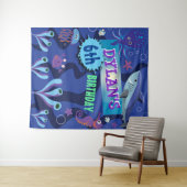 水中海誕生日パーティー写真の背景 タペストリー (インサイチュ(横))