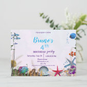 水中海誕生日招待状 招待状 (スタンド正面)