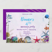 水中海誕生日招待状 招待状 (正面/裏面)