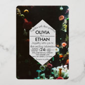 水中海軍の結婚リーフ招待状 箔招待状 (正面)