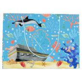 水中深海イルカ船難破 ラージペーパーバッグ (裏面)