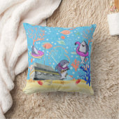 水中深海サメパーティータイムキッズ クッション (ブランケット)