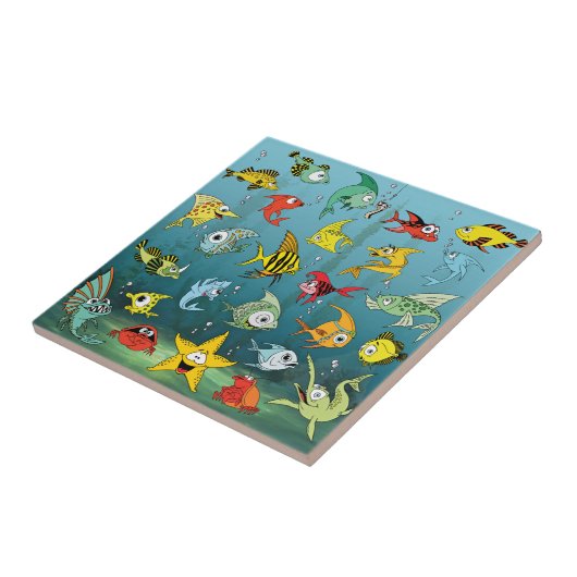 水中漫画の魚 タイル (側面)