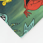 水中漫画の魚 フリースブランケット (角)