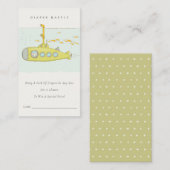 水中潜水艦おむつラッフルベビーシャワー エンクロージャーカード (正面/裏面)