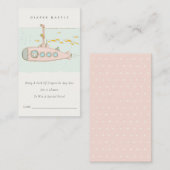 水中潜水艦おむつラッフルベビーシャワー エンクロージャーカード (正面/裏面)