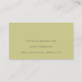 水中潜水艦モノグラム子供プレイデート呼び出し 名刺 (裏面)