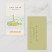 水中潜水艦モノグラム子供プレイデート呼び出し 名刺 (正面/裏面)