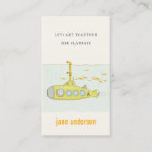 水中潜水艦モノグラム子供プレイデート呼び出し 名刺 (正面)