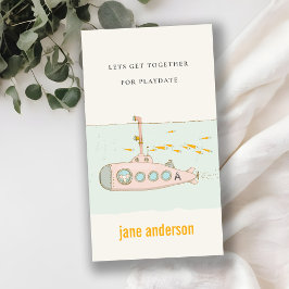 水中潜水艦モノグラム子供プレイデート呼び出し 名刺