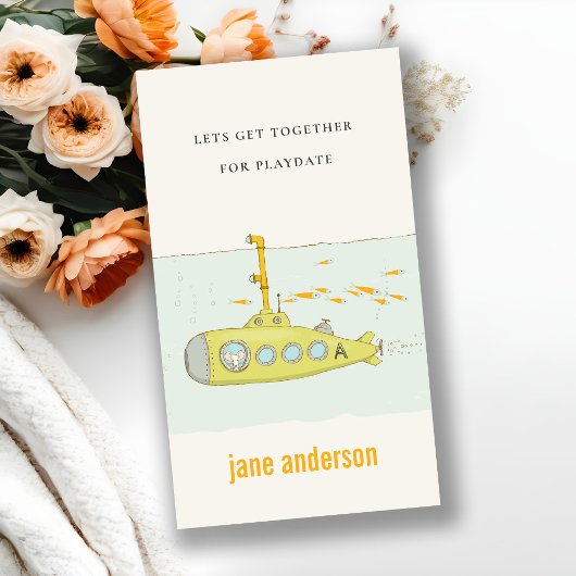 水中潜水艦モノグラム子供プレイデート呼び出し 名刺