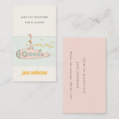 水中潜水艦モノグラム子供プレイデート呼び出し 名刺 (正面/裏面)