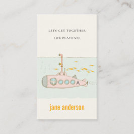 水中潜水艦モノグラム子供プレイデート呼び出し 名刺