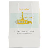 水中潜航機黄色い誕生日 ミディアムペーパーバッグ (裏面)