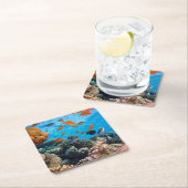 水中熱帯魚のシーン スクエアペーパーコースター (インサイチュ)