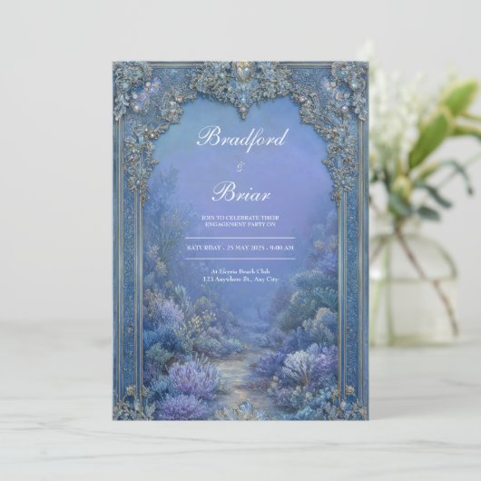 水中王室のファンタジー結婚式招待状 招待状 (スタンド正面)