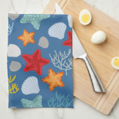 水中生命パターン キッチンタオル (四つ折り)