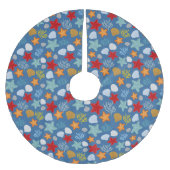 水中生命パターン ブラッシュドポリエステルツリースカート (正面)