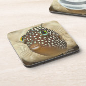 水中生命; 魚:  aのクローズアップのポートレート コースター (左側)