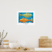 水中生物の絵画: 斑点のある魚が2匹 ポスター (キッチン)
