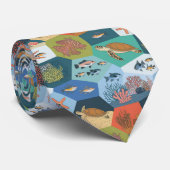 水中生物コラージュデザイン ネクタイ (ロール)