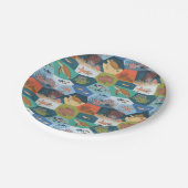 水中生物コラージュデザイン ペーパープレート (アングル)