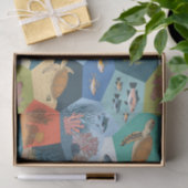 水中生物コラージュデザイン 薄葉紙 (ギフト)