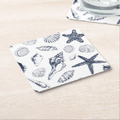 水中生物 スクエアペーパーコースター (アングル)