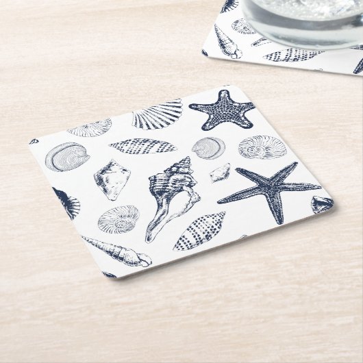 水中生物 スクエアペーパーコースター (アングル)