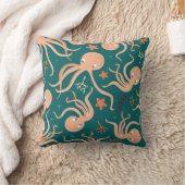 水中疑問に思：タコのヒトデ クッション (ブランケット)