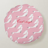 水中白人魚のひいさまが泳ぐ雷_入り江 ラウンドクッション (裏面)