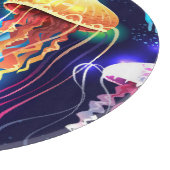 水中白熱［赤熱］光を放つクラゲ水平バナー カッティングボード (角)